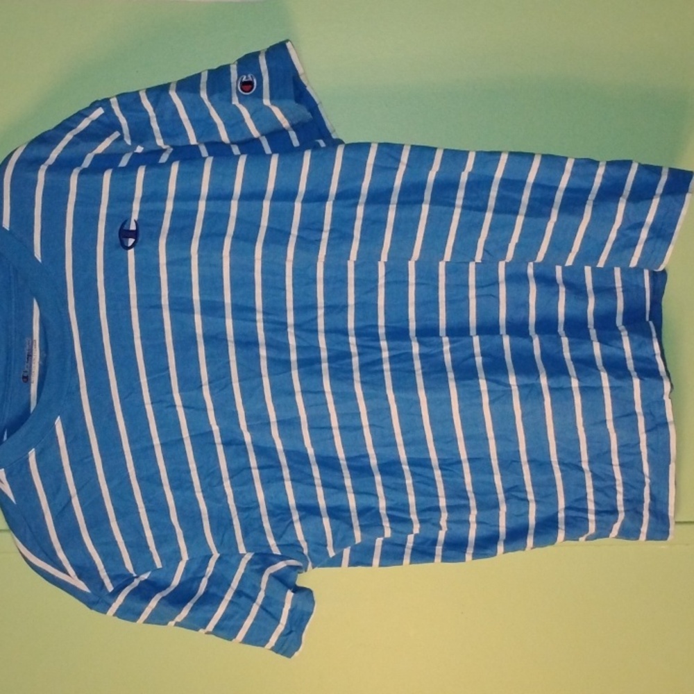 Blue Short Sleeve Strips Shirt